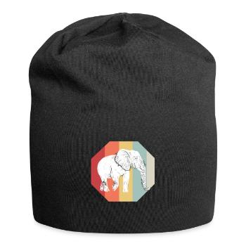 Elefant Geschenk Für Rüssel Afrika Wildnis Zoo - Jersey-Beanie - Schwarz - Vorne