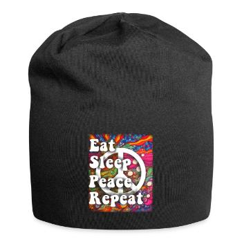 Hippie Geschenk Acidhead Flowerpower Hippi Hippy - Jersey-Beanie - Schwarz - Vorne