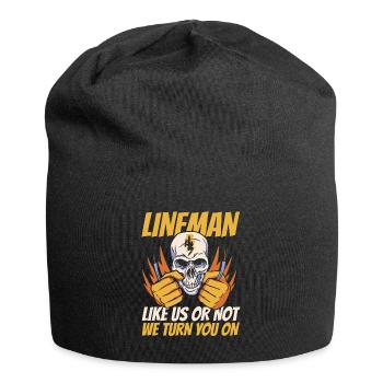 Lineman Elektrokabel Strommast Elektriker - Jersey-Beanie - Schwarz - Vorne