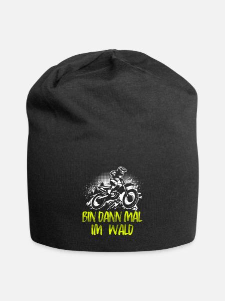 Motocross Tshirt Für Herren Damen Enduro Supermoto - Jersey-Beanie - Schwarz