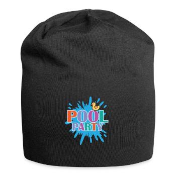 Pool Party Feiern tanzen Musik Freunde - Jersey-Beanie - Schwarz - Vorne