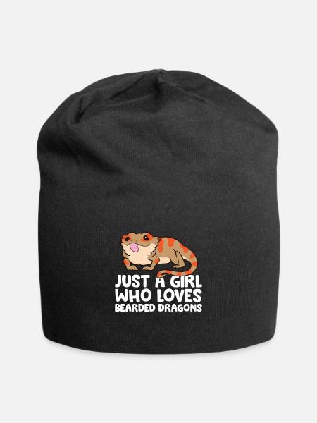 Just a Girl Who Loves Bearded Dragons Reptile - Jersey-Beanie - Schwarz