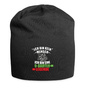 Dart Dartscheibe Dartspieler Bullseye Wurf Design - Jersey-Beanie - Schwarz - Vorne