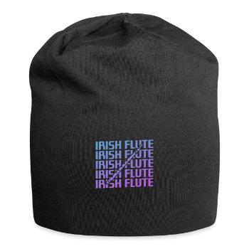 Retro Vintage Classic Irish Flute Player Instruments - Jersey Beanie - black - Front