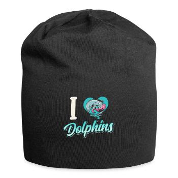 J’adore les dauphins dauphin dauphin dauphin - Bonnet en jersey - noir - Devant