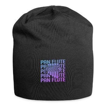 Retro Vintage Classic Pan Flute Instrument Guita - Jersey Beanie - black - Front