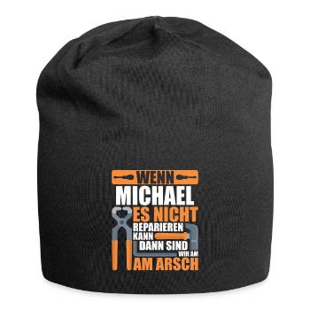 Vorname Michael Name Geburtstag Geschenk - Jersey-Beanie - Schwarz - Vorne