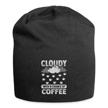 Cloudy with a chance for coffee design - Jersey Beanie - black - Front