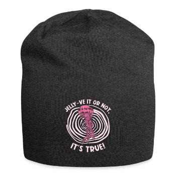 Jellyfish Flowers Entangled Swimming Wordplay Pun - Jersey Beanie - charcoal grey - Front