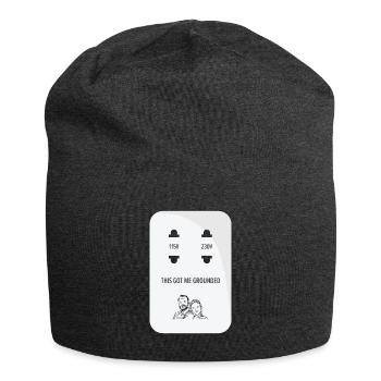Steckdose Witze Geerdet Strenge Eltern Wortspiele - Jersey-Beanie - Anthrazit - Vorne
