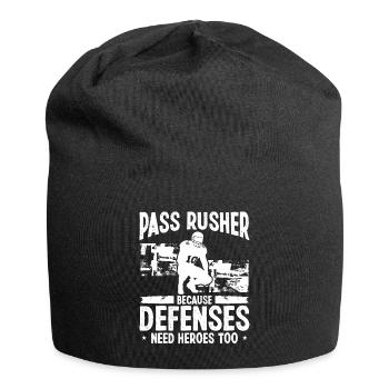 Pass Rusher Defense Player D-Line Run Edge Rusher - Jersey Beanie - black - Front