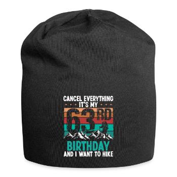 63 Year Old Hiker Cancel go Hiking 63 Birthday - Jersey-Beanie - Schwarz - Vorne