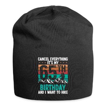 65 Year Old Hiker Cancel go Hiking 65 Birthday - Jersey-Beanie - Schwarz - Vorne