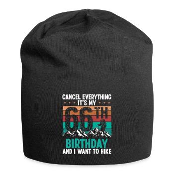 66 Year Old Hiker Cancel go Hiking 66 Birthday - Jersey-Beanie - Schwarz - Vorne
