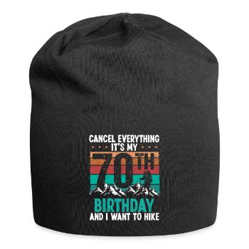 70 Year Old Hiker Cancel go Hiking 70 Birthday - Jersey-Beanie - Schwarz - Vorne