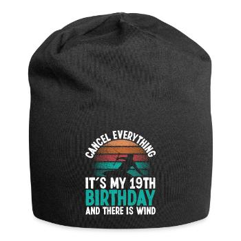 19 Year Old Kitesurfer Kiteboarding 19 Birthday - Jersey-Beanie - Schwarz - Vorne