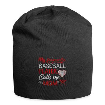 My Favorite Baseball Player Calls Me Mom Baseball - Jersey-Beanie - Schwarz - Vorne
