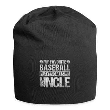 My Favorite Baseball Player Calls Me Uncle - Jersey Beanie - black - Front
