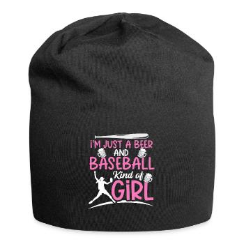 I'm Just A Beer & Baseball Kind Of Girl Baseball - Jersey Beanie - black - Front