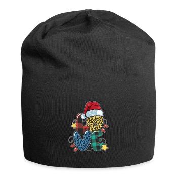 Amour , Amour Noël , Sapin de Noël - Bonnet en jersey - noir - Devant