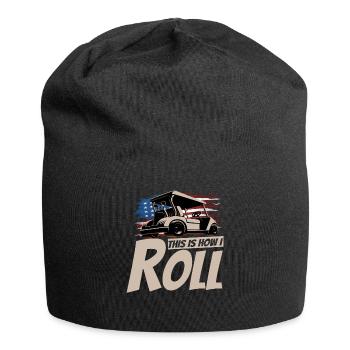 Golfwagen So Rolle Ich Einen Lustigen Golfer - Jersey-Beanie - Schwarz - Vorne