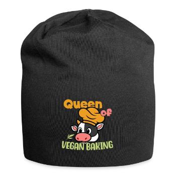 Queen of Vegan Baking - Jersey-Beanie - Schwarz - Vorne