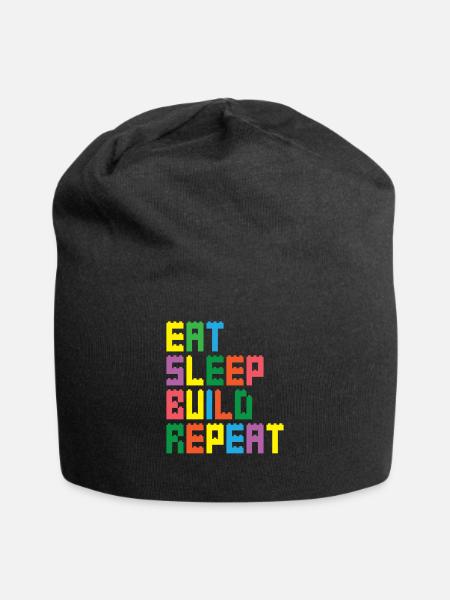 Enfants Blocs de construction Briques Jouets Blocs de serrage - Bonnet en jersey - noir