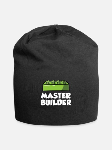 Kinder Bausteine Ziegel Spielzeug Klemmbausteine - Jersey-Beanie - Schwarz