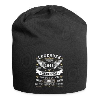 Legenden 1942 Geboren Geschenk Jahrgang 1942 - Jersey-Beanie - Schwarz - Vorne