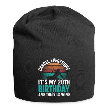 20 Year Old Kitesurfer Kiteboarding 20 Birthday - Jersey-Beanie - Schwarz - Vorne
