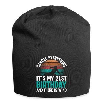 21 Year Old Kitesurfer Kiteboarding 21 Birthday - Jersey-Beanie - Schwarz - Vorne