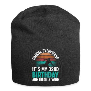 32 Year Old Kitesurfer Kiteboarding 32 Birthday - Jersey Beanie - charcoal grey - Front