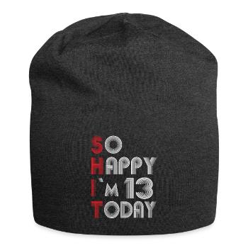 13 Geburtstag - Jersey-Beanie - Anthrazit - Vorne