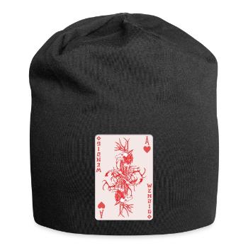 Folk Creature Wendigo Card Halloween Cryptid - Jersey Beanie - black - Front
