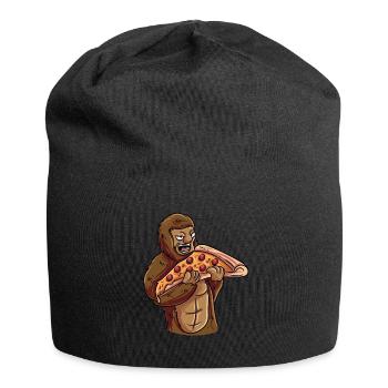 Bigfoot isst Pizza Foodie - Jersey-Beanie - Schwarz - Vorne