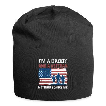 Daddy Nothing Scares American Proud Veterans Day - Jersey-Beanie - Schwarz - Vorne