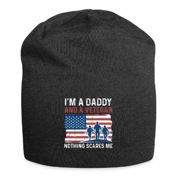 Papa rien n’effraie la Journée des vétérans américains fiers - Bonnet en jersey - charbon - Devant