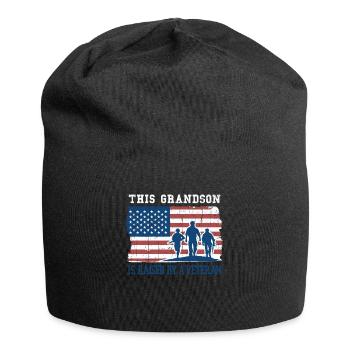 Grandson Raise Veteran America Proud Veterans Day - Jersey-Beanie - Schwarz - Vorne