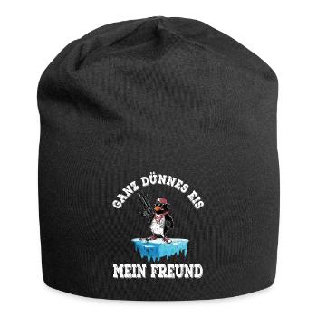 Ganz dünnes Eis mein Freund - Jersey-Beanie - Schwarz - Vorne