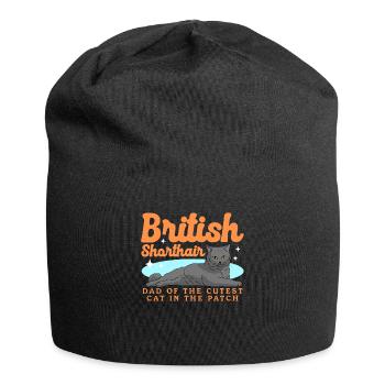 British Shorthair Dad Cat Dad Cats Gift - Jersey Beanie - black - Front