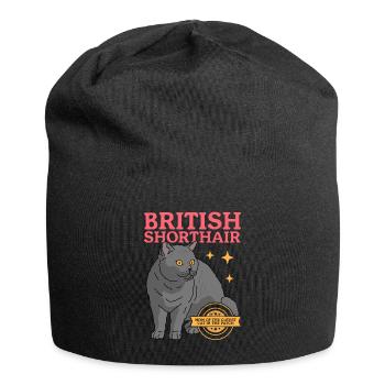 British Shorthair Mom Cat Cat Mom Cadeau - Bonnet en jersey - noir - Devant