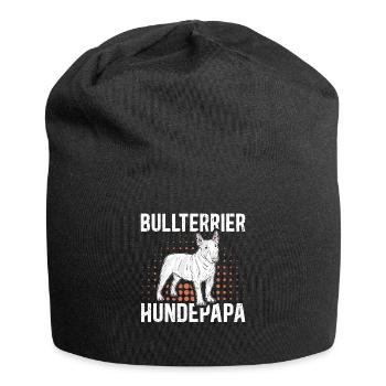 Bull Terrier Chien Papa | Cadeau de propriétaire de chien - Bonnet en jersey - noir - Devant