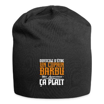 copain barbu, citations barbe, cadeau copain - Bonnet en jersey - noir - Devant