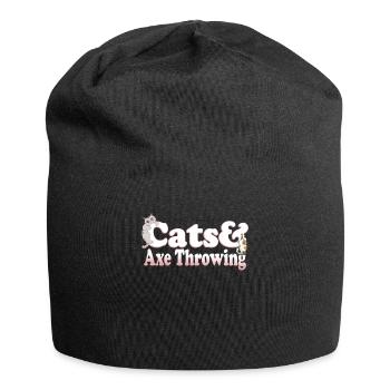 Chats mignons de Kawaii et hache jetant le chat des femmes et - Bonnet en jersey - noir - Devant