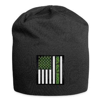Bewusstsein für psychische Gesundheit Aufklärung über psychische - Jersey-Beanie - Schwarz - Vorne