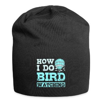 Comment je fais de l’observation des oiseaux en montgolfière - Bonnet en jersey - noir - Devant