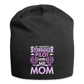 Mon pilote de ballon préféré m’appelle maman - Bonnet en jersey - noir - Devant