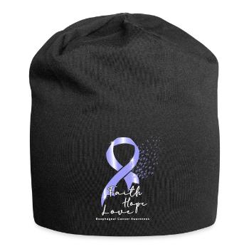 Cancer de l’œsophage du ruban de pervenche en avril - Bonnet en jersey - noir - Devant