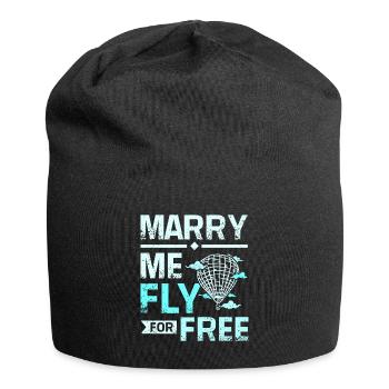 Marry me fly pour pilote de montgolfière gratuit - Bonnet en jersey - noir - Devant