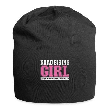 Femme vélo de route fille comme une fille normale mais - Bonnet en jersey - noir - Devant